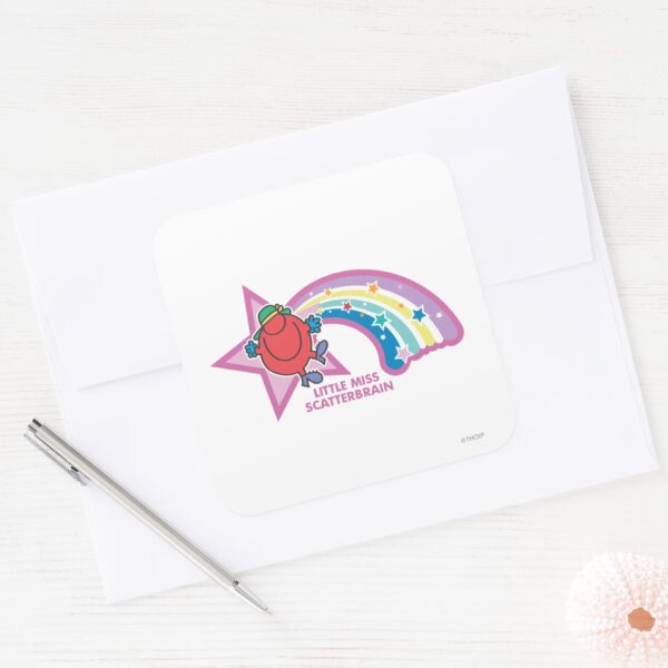 Little_Miss_Scatterbrain___Rainbow_&_Stars_Square_Sticker_3 Little Miss Scatterbrain Rainbow Stars Square Sticker
