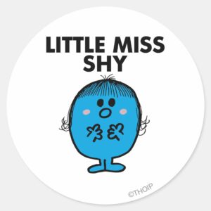 Little Miss Shy Black Lettering Classic Round Sticker
