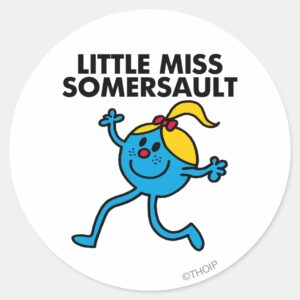 Little Miss Somersault Walking Tall Classic Round Sticker