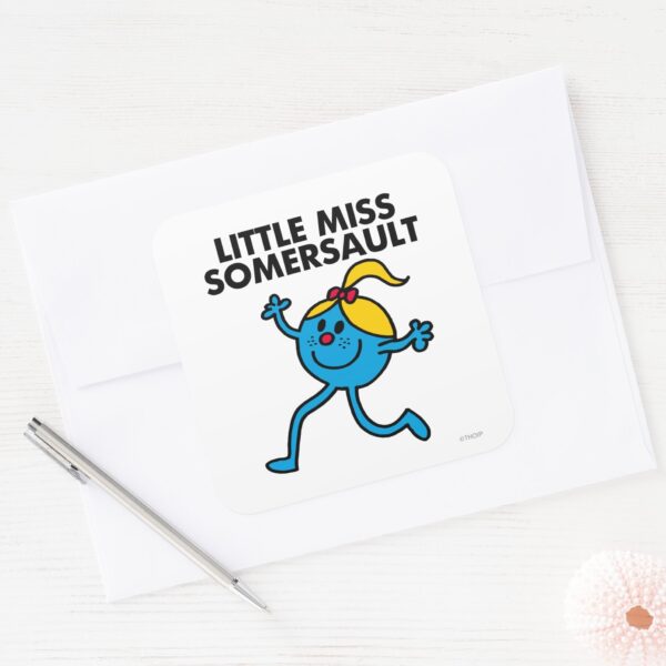 Little_Miss_Somersault_Walking_Tall_Square_Sticker_3 Little Miss Somersault Walking Tall Square Sticker