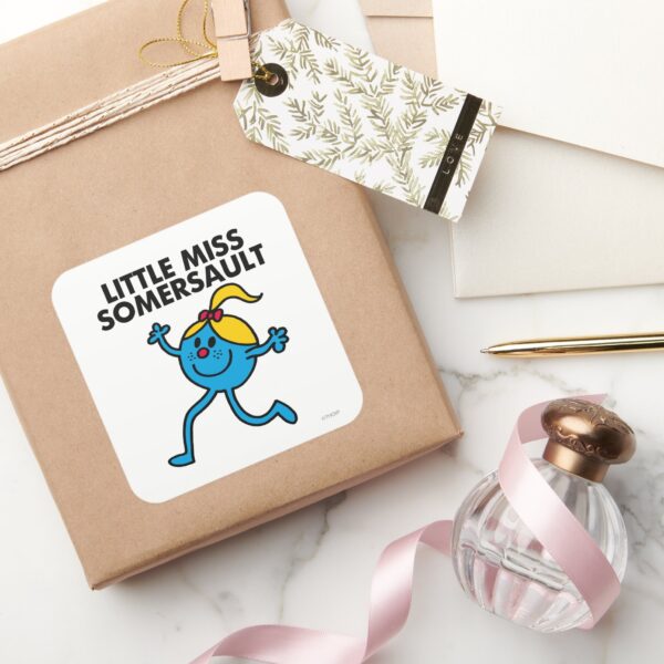 Little_Miss_Somersault_Walking_Tall_Square_Sticker_5 Little Miss Somersault Walking Tall Square Sticker