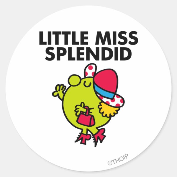 Little_Miss_Splendid___Black_Lettering_Classic_Round_Sticker_1 Little Miss Splendid Black Lettering Classic Round Sticker