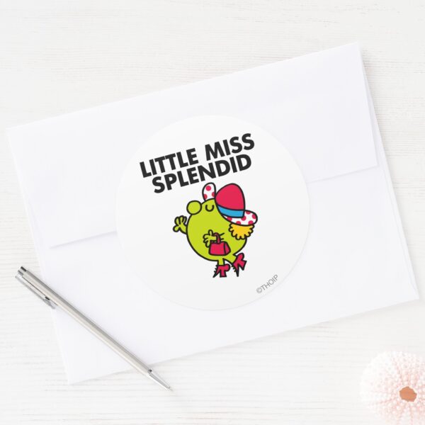 Little_Miss_Splendid___Black_Lettering_Classic_Round_Sticker_3 Little Miss Splendid Black Lettering Classic Round Sticker