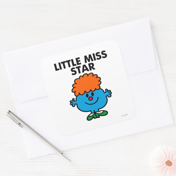 Little_Miss_Star___Black_Lettering_Square_Sticker_3 Little Miss Star Black Lettering Square Sticker