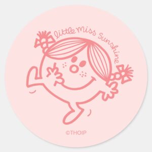 Little Miss Sunshine Coral Classic Round Sticker
