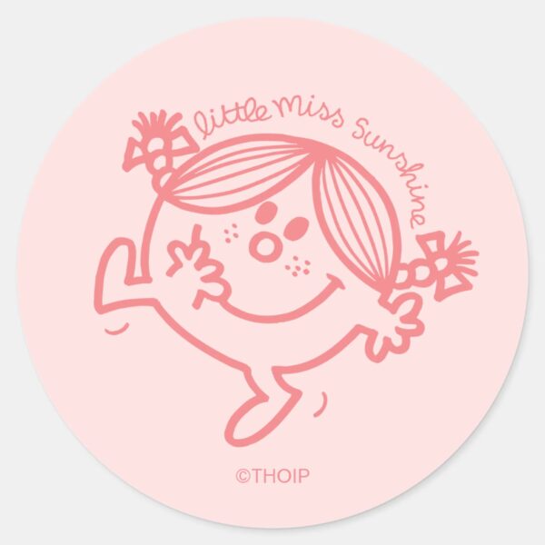 Little_Miss_Sunshine_Coral_Classic_Round_Sticker_1 Little Miss Sunshine Coral Classic Round Sticker