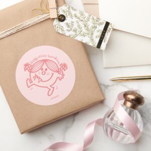 Little Miss Sunshine Coral Classic Round Sticker