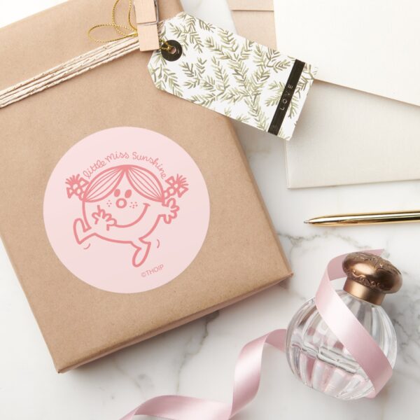 Little_Miss_Sunshine_Coral_Classic_Round_Sticker_5 Little Miss Sunshine Coral Classic Round Sticker