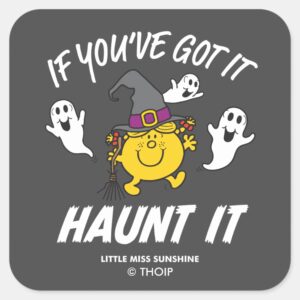Little Miss Sunshine Haunt It Halloween Square Sticker