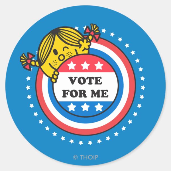 Little_Miss_Sunshine__Vote_for_Me__Classic_Round_Sticker_1 Little Miss Sunshine Vote For Me Classic Round Sticker