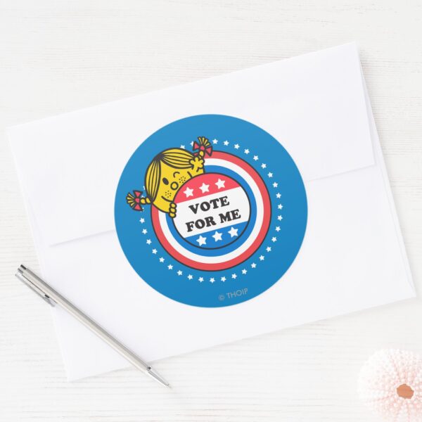Little_Miss_Sunshine__Vote_for_Me__Classic_Round_Sticker_3 Little Miss Sunshine Vote For Me Classic Round Sticker