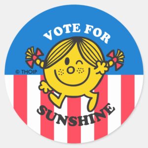 Little Miss Sunshine Vote For Sunshine Classic Round Sticker