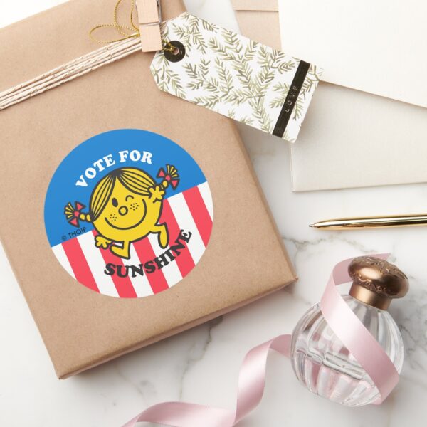 Little_Miss_Sunshine__Vote_for_Sunshine__Classic_Round_Sticker_5 Little Miss Sunshine Vote For Sunshine Classic Round Sticker