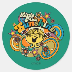 Little Miss Sunshine Floral Delight Classic Round Sticker
