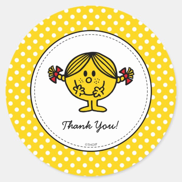 Little_Miss_Sunshine___Yellow_Birthday_Thank_You_Classic_Round_Sticker_1 Little Miss Sunshine Yellow Birthday Thank You Classic Round Sticker