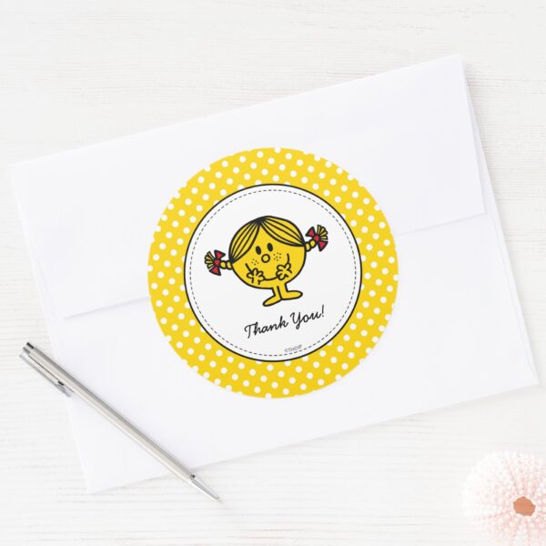 Little_Miss_Sunshine___Yellow_Birthday_Thank_You_Classic_Round_Sticker_3 Little Miss Sunshine Yellow Birthday Thank You Classic Round Sticker