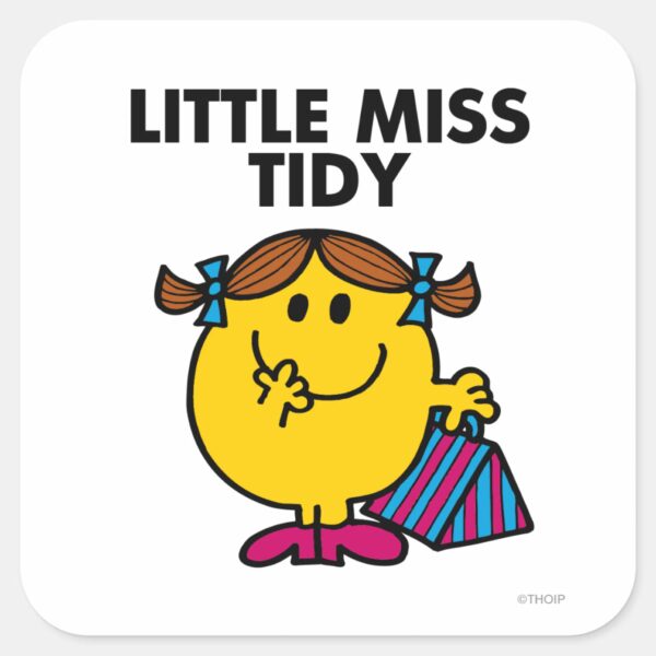Little_Miss_Tidy___Black_Lettering_Square_Sticker_1 Little Miss Tidy Black Lettering Square Sticker