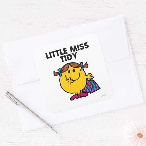Little_Miss_Tidy___Black_Lettering_Square_Sticker_3 Little Miss Tidy Black Lettering Square Sticker