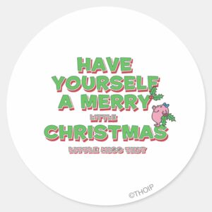 Little_Miss_Tiny_Christmas_Classic_Round_Sticker_1 Little Miss Tiny Christmas Classic Round Sticker