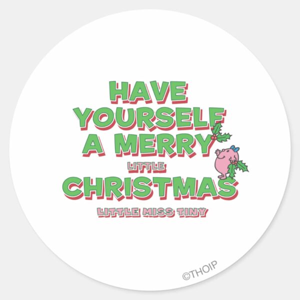 Little_Miss_Tiny_Christmas_Classic_Round_Sticker_1 Little Miss Tiny Christmas Classic Round Sticker