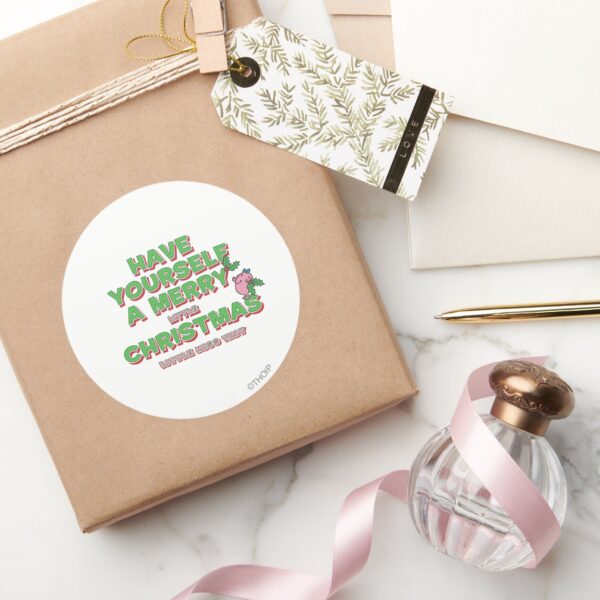 Little_Miss_Tiny_Christmas_Classic_Round_Sticker_5 Little Miss Tiny Christmas Classic Round Sticker