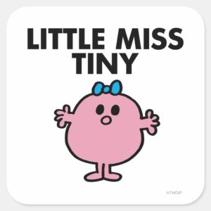 Little Miss Tiny Black Lettering Square Sticker