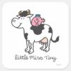 Little_Miss_Tiny___Cow_Riding_Square_Sticker_1 Little Miss Tiny Cow Riding Square Sticker