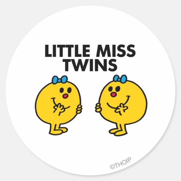 Little_Miss_Twins___Two_Much_Fun_Classic_Round_Sticker_1 Little Miss Twins Two Much Fun Classic Round Sticker