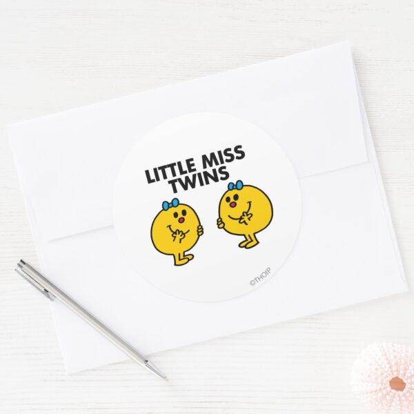 Little_Miss_Twins___Two_Much_Fun_Classic_Round_Sticker_3 Little Miss Twins Two Much Fun Classic Round Sticker