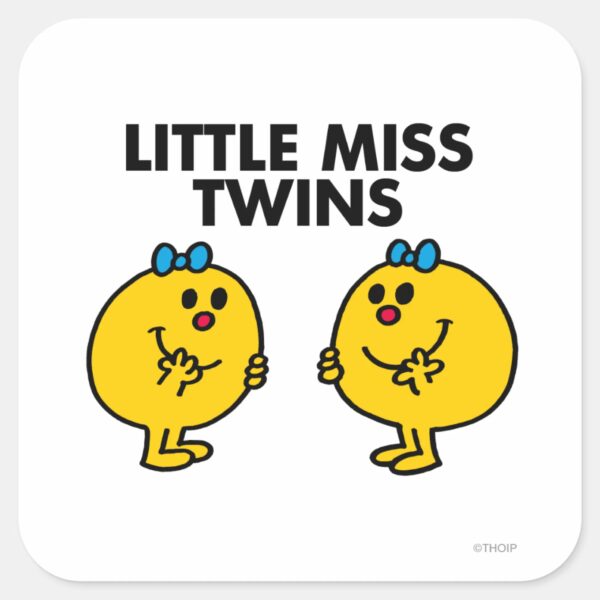 Little_Miss_Twins___Two_Much_Fun_Square_Sticker_1 Little Miss Twins Two Much Fun Square Sticker