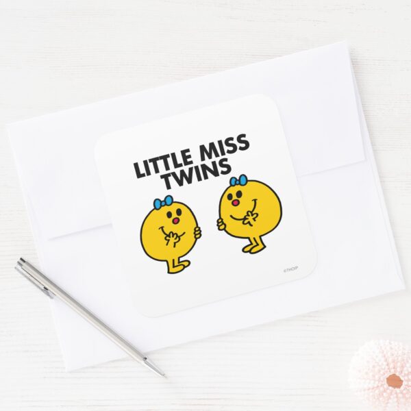 Little_Miss_Twins___Two_Much_Fun_Square_Sticker_3 Little Miss Twins Two Much Fun Square Sticker