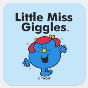 Little Miss Little Miss Giggles Likes To Laugh Square Sticker