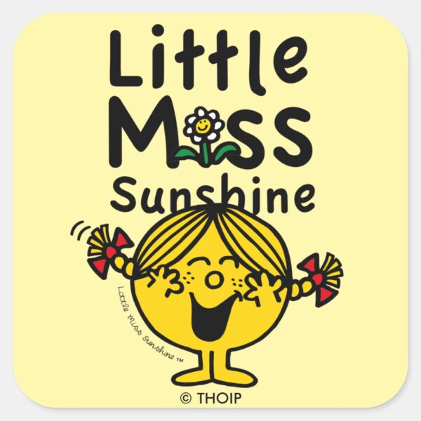 Little_Miss___Little_Miss_Sunshine_Laughs_Square_Sticker_1 Little Miss Little Miss Sunshine Laughs Square Sticker