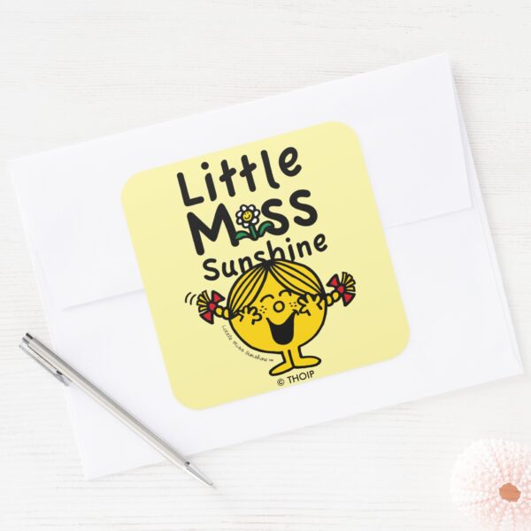 Little_Miss___Little_Miss_Sunshine_Laughs_Square_Sticker_3 Little Miss Little Miss Sunshine Laughs Square Sticker