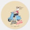 Living_La_Vida_Lola_Scooter_Graphic_Classic_Round_Sticker_1 Living La Vida Lola Scooter Graphic Classic Round Sticker
