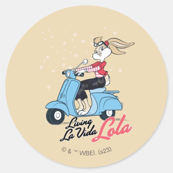 Living_La_Vida_Lola_Scooter_Graphic_Classic_Round_Sticker_1 Living La Vida Lola Scooter Graphic Classic Round Sticker