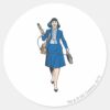 Lois Lane With Microphone Classic Round Sticker