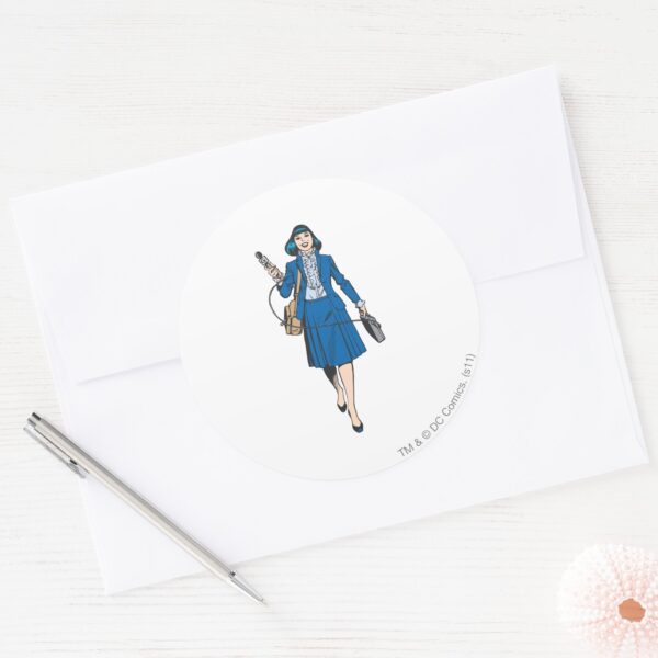 Lois Lane With Microphone Classic Round Sticker