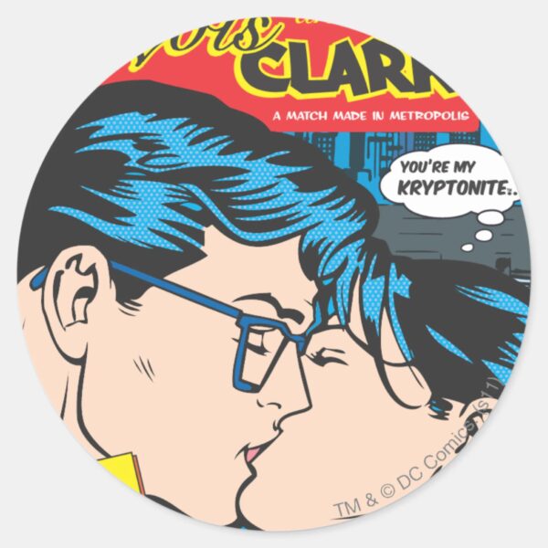 Lois_and_Clark_Comic_Classic_Round_Sticker_1 Lois And Clark Comic Classic Round Sticker