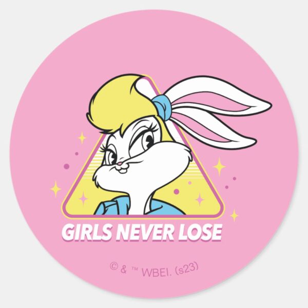 Lola_Bunny_Girls_Never_Lose_Classic_Round_Sticker_1 Lola Bunny Girls Never Lose Classic Round Sticker
