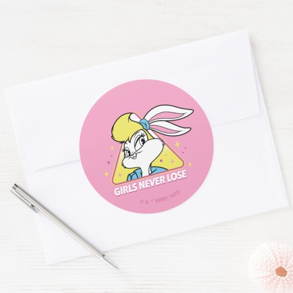 Lola_Bunny_Girls_Never_Lose_Classic_Round_Sticker_3 Lola Bunny Girls Never Lose Classic Round Sticker