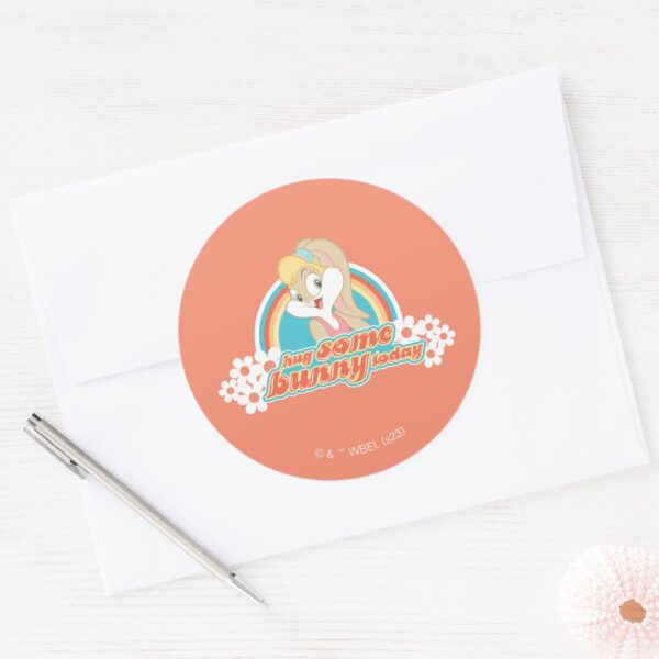 Lola_Bunny_Hug_Some_Bunny_Today_Classic_Round_Sticker_3 Lola Bunny Hug Some Bunny Today Classic Round Sticker