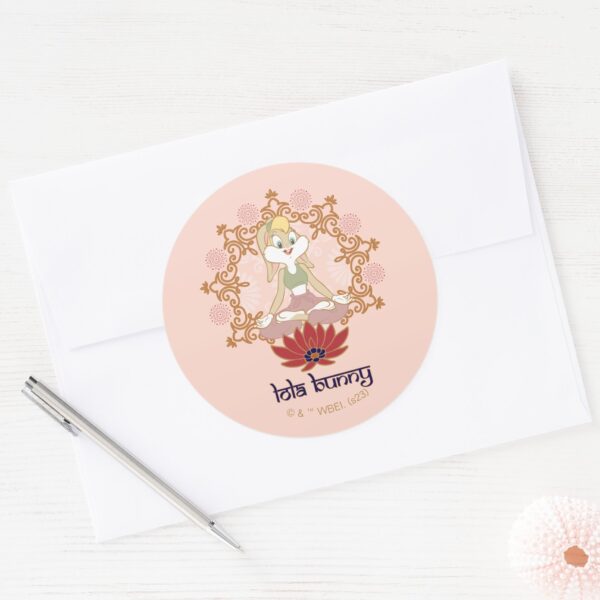 Lola_Bunny_Yoga_Lotus_Pose_Classic_Round_Sticker_3 Lola Bunny Yoga Lotus Pose Classic Round Sticker
