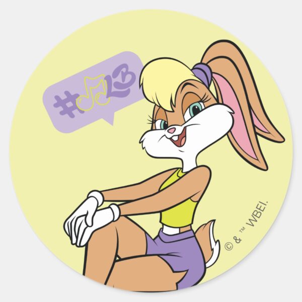 Lola_Sitting_Classic_Round_Sticker_1 Lola Sitting Classic Round Sticker