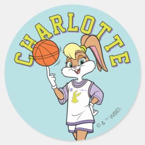 Lolas Basketball Spin Classic Round Sticker