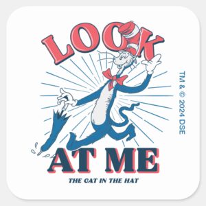 Look At Me Cat In The Hat Square Sticker