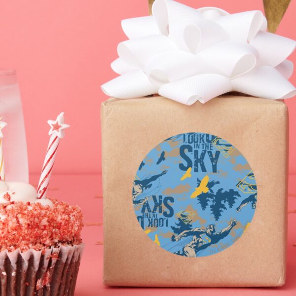 Look,_up_in_the_sky_in_blue_classic_round_sticker_6 Look Up In The Sky In Blue Classic Round Sticker