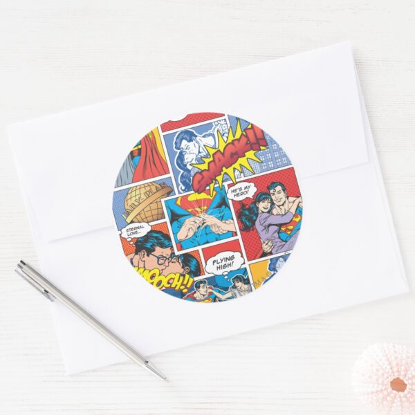 Love_Comic_Slides_-_Color_Classic_Round_Sticker_3 Love Comic Slides Color Classic Round Sticker