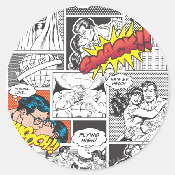Love_Comic_Slides_Classic_Round_Sticker_1 Love Comic Slides Classic Round Sticker
