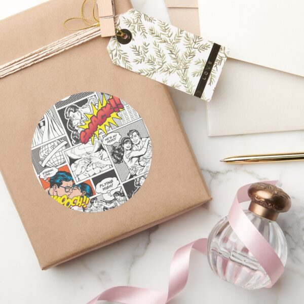 Love_Comic_Slides_Classic_Round_Sticker_5 Love Comic Slides Classic Round Sticker